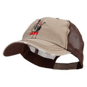 Jazz Instruments Embroidered Low Profile Special Cotton Mesh Cap - Khaki-Brown OSFM