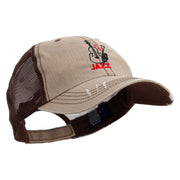 Jazz Instruments Embroidered Low Profile Special Cotton Mesh Cap - Khaki-Brown OSFM