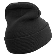 Wow Power Embroidered 12 inch Acrylic Cuffed Long Beanie - Black OSFM