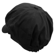 Rio De Janeiro Landmark Embroidered Cotton Elastic Newsboy Cap - Black OSFM