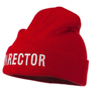 Director Embroidered Long Beanie