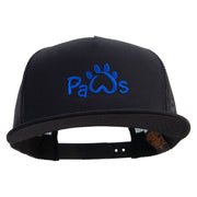 Paws Logo 5 Panel Mesh Trucker Snapback Cap - Black OSFM