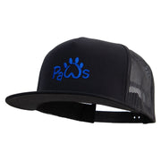 Paws Logo 5 Panel Mesh Trucker Snapback Cap - Black OSFM