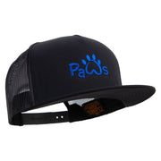 Paws Logo 5 Panel Mesh Trucker Snapback Cap - Black OSFM