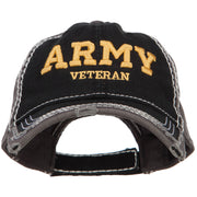 3D Army Veteran Embroidered Vintage Frayed Cap