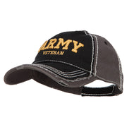 3D Army Veteran Embroidered Vintage Frayed Cap