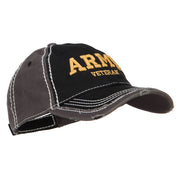 3D Army Veteran Embroidered Vintage Frayed Cap