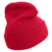 Wow Power Embroidered 12 inch Acrylic Cuffed Long Beanie - Red OSFM