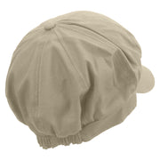 Rio De Janeiro Landmark Embroidered Cotton Elastic Newsboy Cap - Beige OSFM