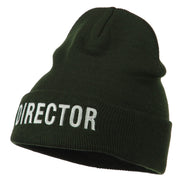 Director Embroidered Long Beanie