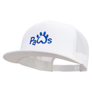 Paws Logo 5 Panel Mesh Trucker Snapback Cap - White OSFM