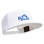 Paws Logo 5 Panel Mesh Trucker Snapback Cap - White OSFM