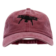 Drone Pilot Embroidered Unstructured Pigment Dyed Cotton Cap