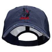 Jazz Instruments Embroidered Low Profile Special Cotton Mesh Cap - Navy OSFM