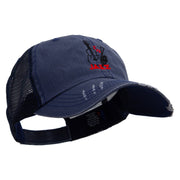 Jazz Instruments Embroidered Low Profile Special Cotton Mesh Cap - Navy OSFM