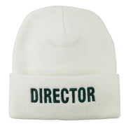 Director Embroidered Long Beanie