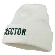 Director Embroidered Long Beanie