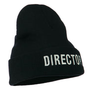 Director Embroidered Long Beanie