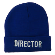 Director Embroidered Long Beanie