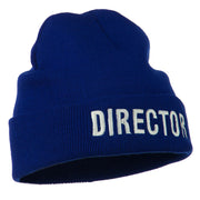 Director Embroidered Long Beanie