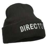 Director Embroidered Long Beanie