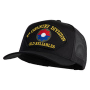 9th Infantry Division Old Reliables Patched Solid Cotton Twill Mesh Prostyle Cap - Black OSFM