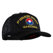9th Infantry Division Old Reliables Patched Solid Cotton Twill Mesh Prostyle Cap - Black OSFM