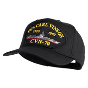 USS Carl Vinson 1980 1992 CVN 70 Patched Solid Cotton Twill 5 Panel Prostyle Snap Cap - Black OSFM