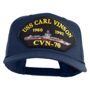 USS Carl Vinson 1980 1992 CVN 70 Patched Solid Cotton Twill 5 Panel Prostyle Snap Cap - Navy OSFM