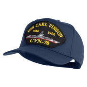 USS Carl Vinson 1980 1992 CVN 70 Patched Solid Cotton Twill 5 Panel Prostyle Snap Cap - Navy OSFM