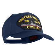 USS Carl Vinson 1980 1992 CVN 70 Patched Solid Cotton Twill 5 Panel Prostyle Snap Cap - Navy OSFM