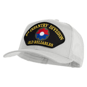 9th Infantry Division Old Reliables Patched Solid Cotton Twill Mesh Prostyle Cap - White OSFM
