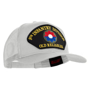 9th Infantry Division Old Reliables Patched Solid Cotton Twill Mesh Prostyle Cap - White OSFM