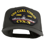 USS Carl Vinson 1980 1992 CVN 70 Patched Solid Cotton Twill 5 Panel Prostyle Snap Cap - Charcoal OSFM