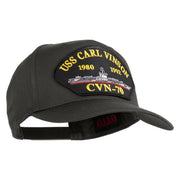 USS Carl Vinson 1980 1992 CVN 70 Patched Solid Cotton Twill 5 Panel Prostyle Snap Cap - Charcoal OSFM