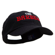 The Barber Logo Embroidered Low Profile Dyed Cotton Twill Cap - Black OSFM