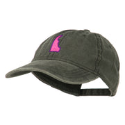 Delaware State Map Embroidered Washed Cap