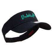 Lucky Dublin Embroidered Cotton Twill Sun Visor - Black OSFM