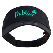 Lucky Dublin Embroidered Cotton Twill Sun Visor - Black OSFM