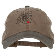 Spider Web Embroidered Unstructured Cotton Cap