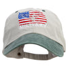 Military Flag Embroidered Pigment Dyed Wash Cap - Beige-Green OSFM