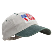 Military Flag Embroidered Pigment Dyed Wash Cap - Beige-Green OSFM