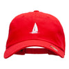 Sail Boat Embroidered Washed Cap