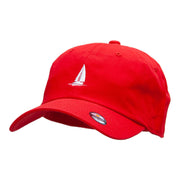 Sail Boat Embroidered Washed Cap