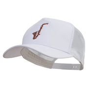 Abstract Sacophone Five Panels Prostyle Trucker Mesh Cap - White OSFM