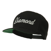 Script Diamond Embroidered Flat Bill Cap