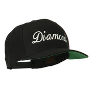 Script Diamond Embroidered Flat Bill Cap