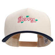 Berry Embroidered Premium Pro Style 5 Panels Cap - Navy-Stone OSFM