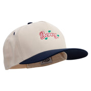 Berry Embroidered Premium Pro Style 5 Panels Cap - Navy-Stone OSFM