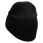 Cheetah Face Embroidered 8 inch Acrylic Short Blank Beanie - Black OSFM